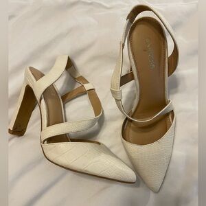 Express white heels